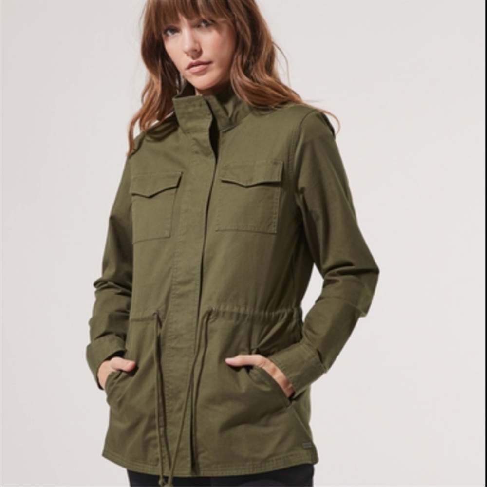 Pact Canvas Twill Utility Field Jacket in Olive Size Small